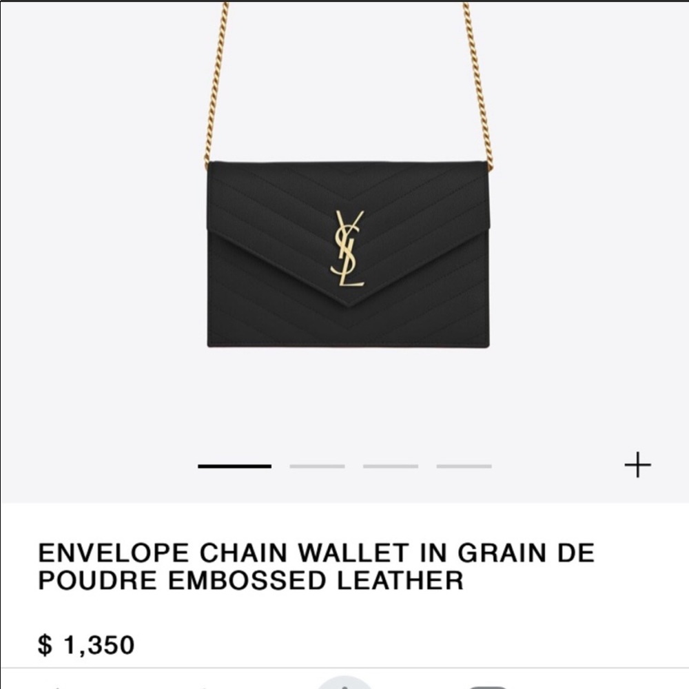 Yves Saint Laurent Black Crossbody Bag with Gold Chain